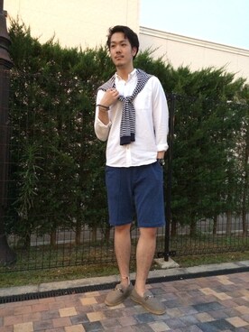 「NANO universe（ナノユニバース）のアイテム（その他シューズ）」を使った、katsu ohtaさん（メンズ・180cm）の夏コーディネート