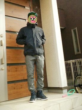 「nike sb 」｜「アイテム（ナイロンジャケット）」を使った、nacopapaさん（メンズ・163cm）の冬コーディネート