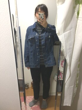 「おとなコーデ」｜「アイテム（デニムジャケット）」を使った、白野さん（レディース・154cm）の秋コーディネート