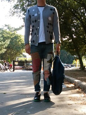 「JUNYA WATANABE（ジュンヤワタナベ）のアイテム（パンツ）」を使った、ぐっつぃーさん（メンズ・174cm）の秋コーディネート