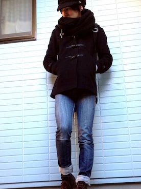 「Yohji Yamamoto（ヨウジヤマモト）のアイテム（ニットキャップ/ビーニー）」を使った、R.S.Kさん（メンズ・175cm）の冬コーディネート