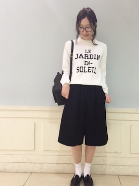 「ロゴニット」｜「アイテム（その他）」を使った、sayuriさん（レディース・162cm）の春コーディネート