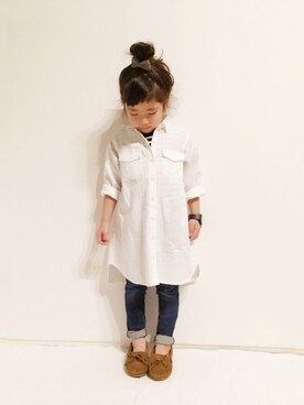 「Lee（リー）のアイテム（パンツ）」を使った、yuuunaさん（キッズ・100cm）の冬コーディネート