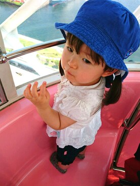 「KP（ケーピー）のアイテム（帽子）」を使った、Nah*Ris☺さん（キッズ・80cm）の夏コーディネート