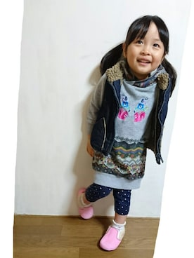 「ScoLar（スカラー）のアイテム」を使った、Nah*Ris☺さん（キッズ・100cm）の秋コーディネート