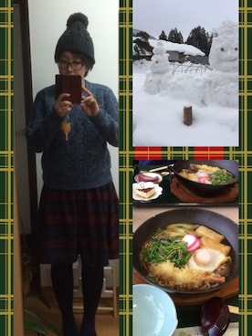 「雪だるま」｜「アイテム（ジャケット/アウター）」を使った、なっつんさん（レディース・159cm）の冬コーディネート