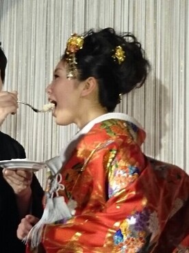 「アイテム（水着/着物・浴衣、レッド系）」を使った、なっつんさん（レディース・159cm）の冬コーディネート