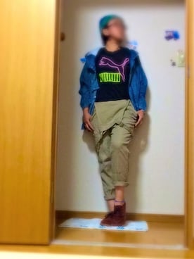 「RAY CASSIN（レイカズン）のアイテム（サロペット/オーバーオール）」を使った、なっつんさん（レディース・159cm）の冬コーディネート