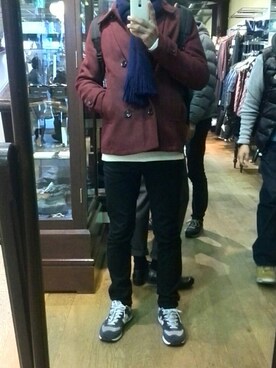 「アイテム（ピーコート）」を使った、りょーへいさん（メンズ・170cm・10代）の冬コーディネート