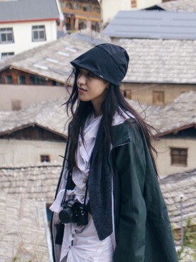 「ALLSAINTS（オールセインツ）のアイテム（チュニック）」を使った、JudeTsangさん（レディース・160cm）の冬コーディネート