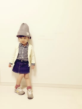 「MIKI HOUSE（ミキハウス）のアイテム（スカート）」を使った、sanaさん（キッズ・90cm）の冬コーディネート