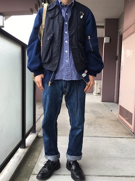 「Levis」｜「アイテム（ブルゾン）」を使った、リョさん（メンズ・165cm）の冬コーディネート