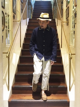 「nonnative（ノンネイティブ）のアイテム（帽子）」を使った、吉岡 レオさん（メンズ・175cm）の夏コーディネート
