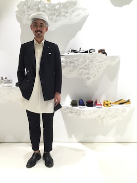 「S/DOUBLE （エスダブル）のアイテム（セットアップ）」を使った、吉岡 レオさん（メンズ・175cm）の夏コーディネート