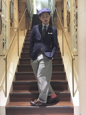 「UNITED ARROWS（ユナイテッドアローズ）のアイテム（セットアップ）」を使った、吉岡 レオさん（メンズ・175cm）の秋コーディネート