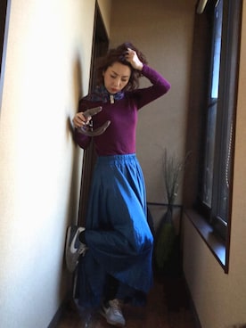 「BEAMS（ビームス）のアイテム（カチューシャ）」を使った、yo-koさん（レディース・164cm）の秋コーディネート