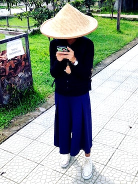 「CONVERSE ALL STAR（コンバースオールスター）のCONVERSEオールスターハイカット/CONVERSE ALLSTAR HI（スニーカー、ホワイト系）」を使った、ReRenさん（レディース・153cm）の冬コーディネート