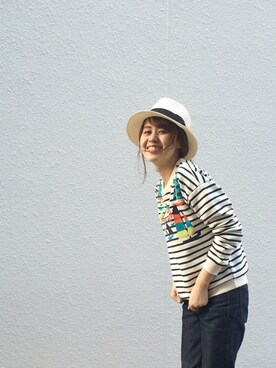「マリン」｜「アイテム（スウェット）」を使った、andyさん（レディース・162cm）の春コーディネート