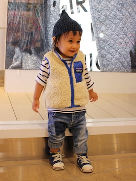 「DENIM BAR（デニム　バー）のアイテム」を使った、saku_n_desuさん（キッズ・80cm）の秋コーディネート