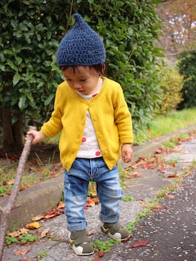 「DENIM BAR（デニム　バー）のアイテム」を使った、saku_n_desuさん（キッズ・80cm）の秋コーディネート