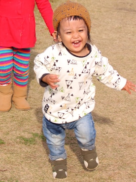 「DENIM BAR（デニム　バー）のアイテム」を使った、saku_n_desuさん（キッズ・80cm）の秋コーディネート