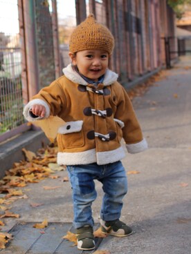 「DENIM BAR（デニム　バー）のアイテム」を使った、saku_n_desuさん（キッズ・80cm）の冬コーディネート