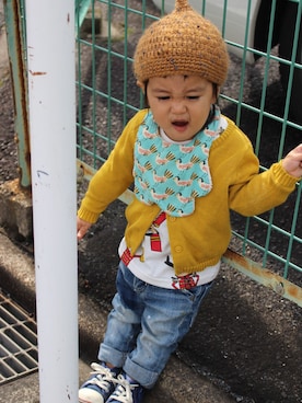 「DENIM BAR（デニム　バー）のアイテム」を使った、saku_n_desuさん（キッズ・80cm）の冬コーディネート