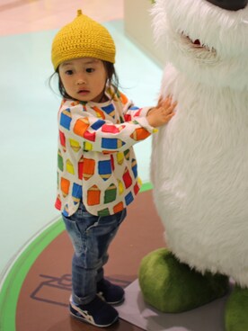 「DENIM BAR（デニム　バー）のアイテム」を使った、saku_n_desuさん（キッズ・80cm）の春コーディネート