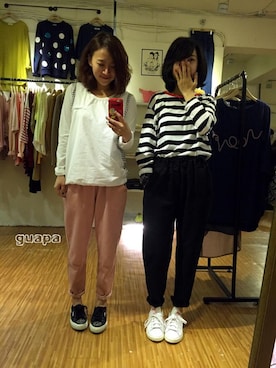 「アイテム（Tシャツ/カットソー、その他）」を使った、guapaさん（レディース・160cm）の春コーディネート