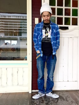 「BASQUIAT（バスキア）のアイテム」を使った、kuroさん（メンズ・163cm）の春コーディネート