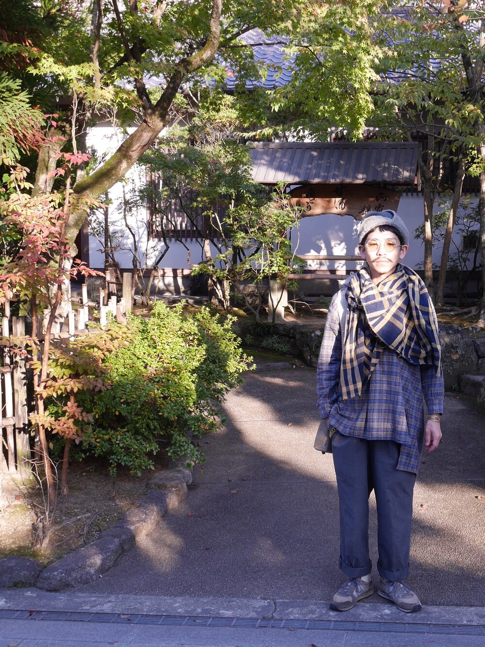 「古着、ビンテージ、vintage」｜「VINTAGEのアイテム（シャツ/ブラウス、ブルー系）」を使った、kuroさん（メンズ・163cm）の秋コーディネートの1枚目の写真