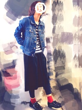 「アイテム（ボストンバッグ、レッド系）」を使った、riiさん（レディース・155cm）の春コーディネート