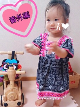 「民族衣装」｜「アイテム（その他）」を使った、かえでさん（キッズ・70cm）の秋コーディネート