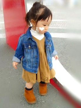 「babygap」｜「アイテム（ハンチング/ベレー帽）」を使った、かえでさん（キッズ・70cm）の秋コーディネート