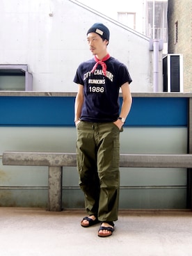「RRL（ダブル アール エル）のアイテム（ニットキャップ/ビーニー）」を使った、Yasuhiro  Tsukamotoさん（メンズ・170cm）の春コーディネート