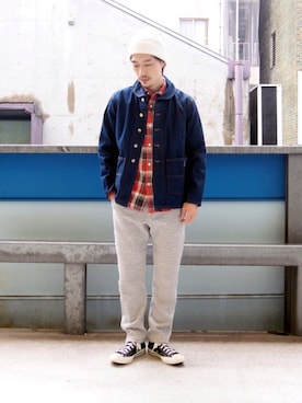 「POINTER BRAND（ポインターブランド）のアイテム（ジャケット/アウター）」を使った、Yasuhiro  Tsukamotoさん（メンズ・170cm）の秋コーディネート