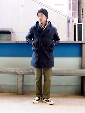 「Jackman（ジャックマン）のアイテム（ジャケット/アウター）」を使った、Yasuhiro  Tsukamotoさん（メンズ・170cm）の冬コーディネート