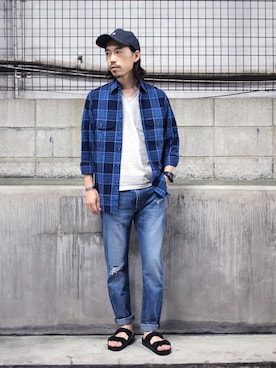 「surt（サート）のアイテム（帽子）」を使った、Yasuhiro  Tsukamotoさん（メンズ・170cm）の夏コーディネート