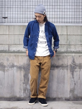 「surt（サート）のアイテム（帽子）」を使った、Yasuhiro  Tsukamotoさん（メンズ・170cm）の秋コーディネート