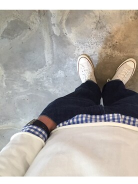 「TIGRE BROCANTE（ティグルブロカンテ）のアイテム（スウェット）」を使った、park tai jinさん（メンズ・178cm）の春コーディネート