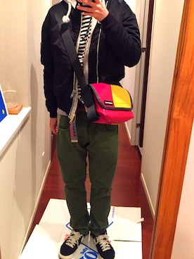 「is-ness（イズネス）のアイテム（ジャケット/アウター）」を使った、yosh1107さん（メンズ・178cm）の春コーディネート