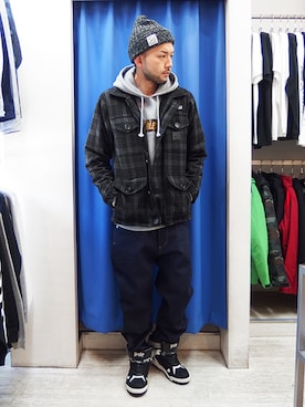 「アイテム（パーカー）」を使った、MA$SAさん（メンズ・173cm）の冬コーディネート