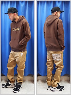 「アイテム（パーカー）」を使った、MA$SAさん（メンズ・173cm）の冬コーディネート