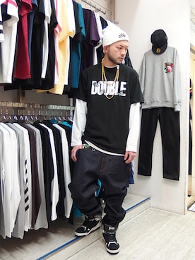 「アイテム（ニットキャップ/ビーニー）」を使った、MA$SAさん（メンズ・173cm）の春コーディネート