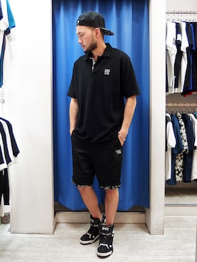 「アイテム（ポロシャツ）」を使った、MA$SAさん（メンズ・173cm）の夏コーディネート