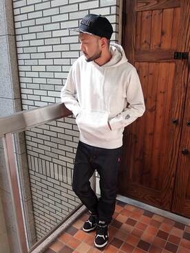 「アイテム（パーカー）」を使った、MA$SAさん（メンズ・173cm）の秋コーディネート