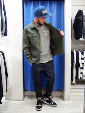 「ポケットＴシャツ」｜「アイテム（キャップ）」を使った、MA$SAさん（メンズ・173cm）の春コーディネート