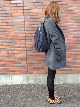 「LEPSIM（レプシィム）のアイテム（バックパック/リュック、ブルー系）」を使った、yuriさん（レディース・161cm）の秋コーディネート