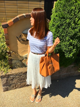 「M.deux（エムドゥ）のアイテム（サンダル）」を使った、Mayo♡さん（レディース・156cm）の夏コーディネート