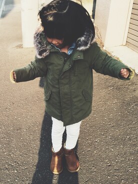 「アイテム（モッズコート）」を使った、a_yuさん（キッズ・110cm）の秋コーディネート